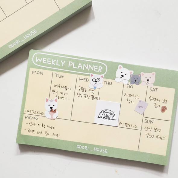 Usage example - Ddori House Peek Weekly Planner Notepad