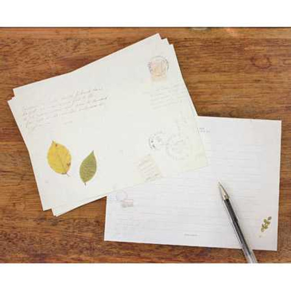 Seeso vintage leaf letter paper and envelope set