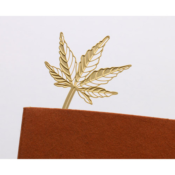 Maple leaf gold plated bookmark