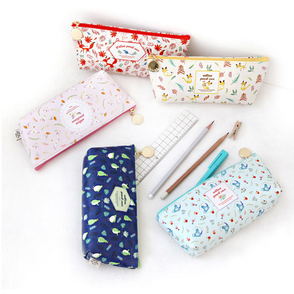 Willow story pattern big zipper pencil case