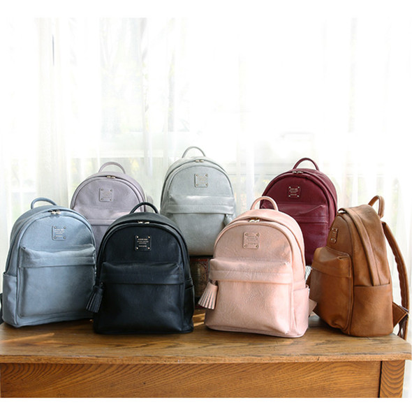 Nuevo mini office leather backpack with tassel 