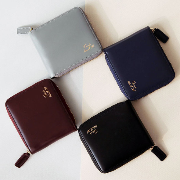 With Alice Think about w Genuine Leather zip around wallet