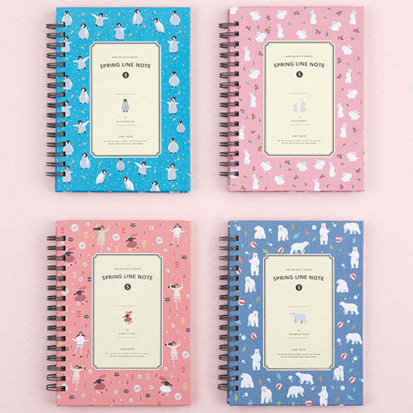 Wirebound spring lined small notebook