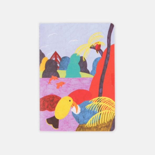 Bird Kiss sewn bound small plain notebook