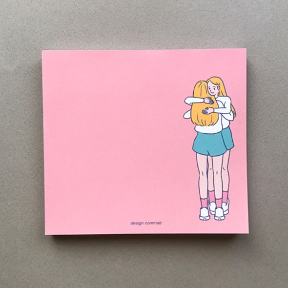 Memowang pastel hug illustration memo pad 