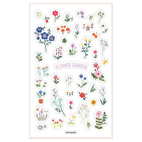 Toffeenut friends transparent deco sticker - Flower garden