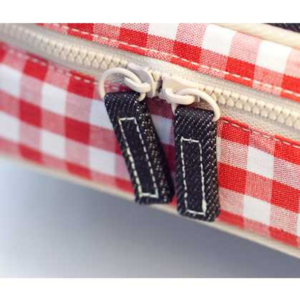 Daily lovely check pattern and denim pouch B