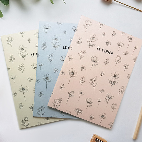 O-check Le cahier floral medium dot grid notebook