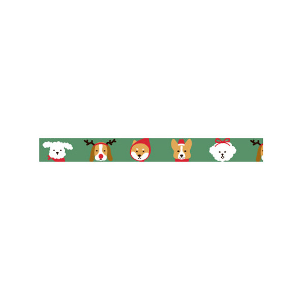 Dailylike Christmas single roll deco masking tape - Merry puppy