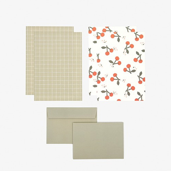 Composition - Dailylike Daily letter paper and envelope set - Cherry