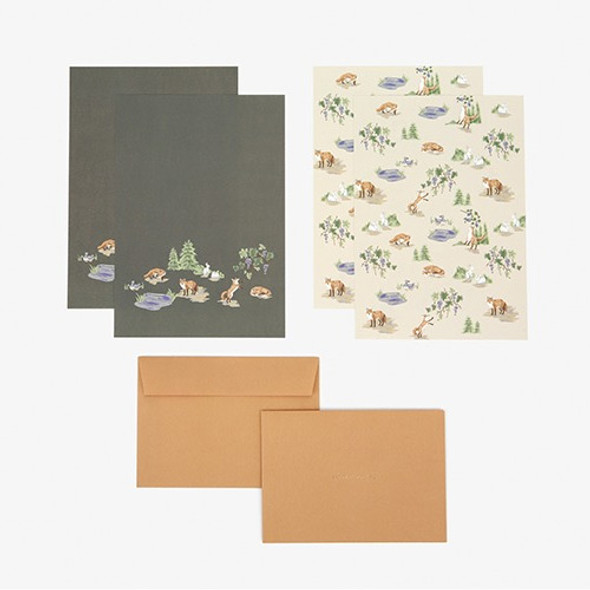 Composition - Daily letter paper and envelope set - The fox and the grapes