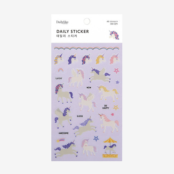 Daily transparent clear deco cute sticker - Unicorn 