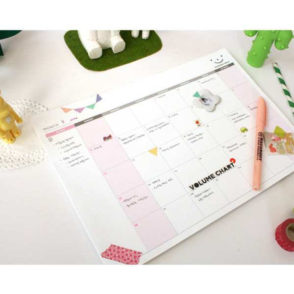 pland wide smart monthly desk note planner scheduler