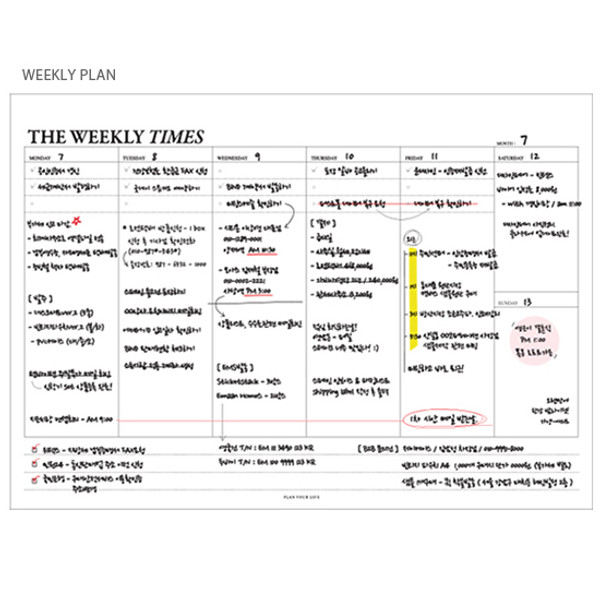 seeso the weekly times desk planner notepad with a zip lock pouch
