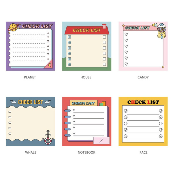 cute checklist to do list memo notepad cute lists