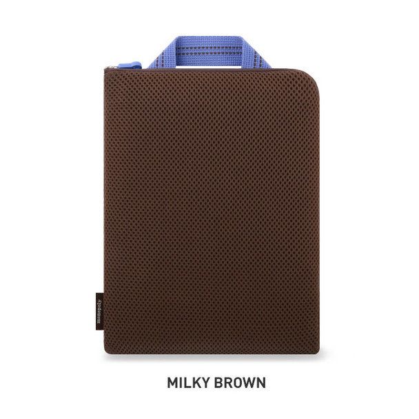 Milky brown - Monopoly Air mesh extra large iPad zipper tote pouch bag