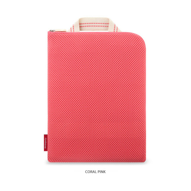 Coral pink - Monopoly Air mesh extra large iPad zipper tote pouch bag