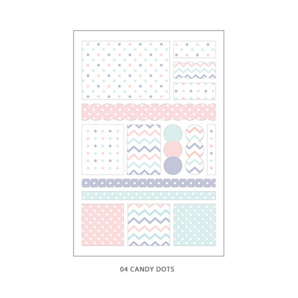 04 Candy Dots - PLEPLE Pattern paper deco sticker set