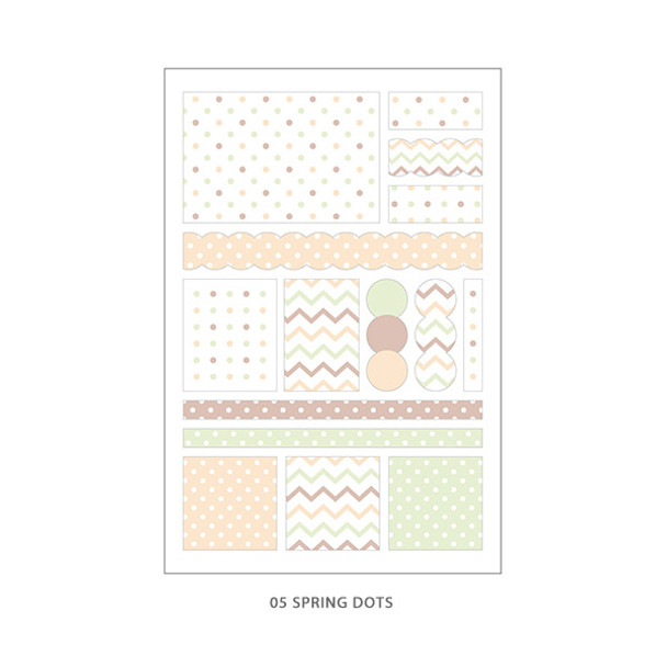 05 Spring Dots - PLEPLE Pattern paper deco sticker set