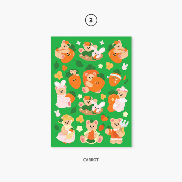 03 carrot - Project fruit my juicy bear removable sticker