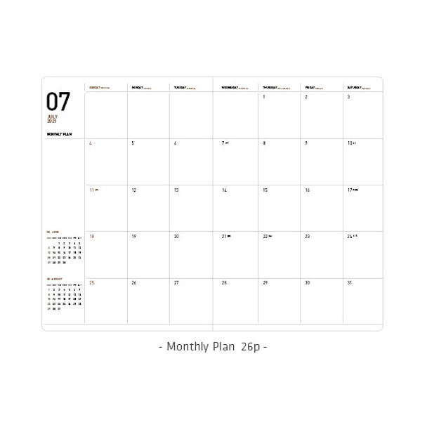 Monthly plan - Ardium 2021 Simple large dated monthly planner scheduler