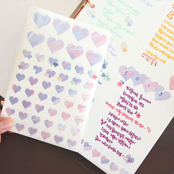 Usage example - PLEPLE Love in life heart sticker 12 sheet set