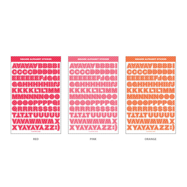 Basic Alphabet - Wanna This Square Alphabet Number paper sticker set