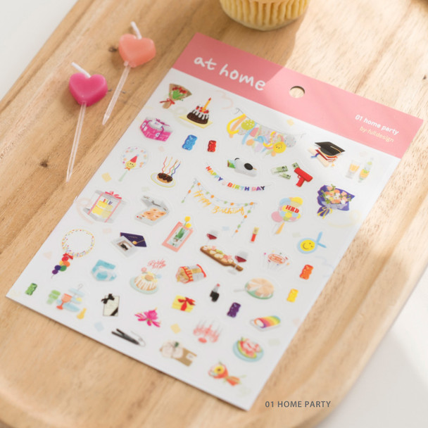 01 Home party - Byfulldesign At home useful deco sticker sheet set ver2