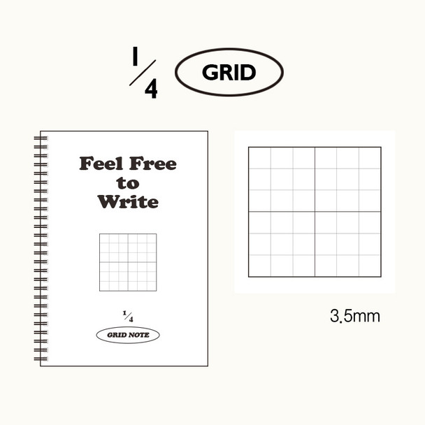 1/4 Grid - Indigo A5 Wire Bound Lined Grid Notebook