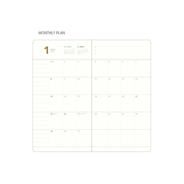 Monthly plan - 2023 Notable memory long dated daily diary planner