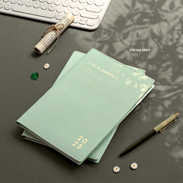 Cream mint - 2023 Simple A5 Large Dated Monthly Planner