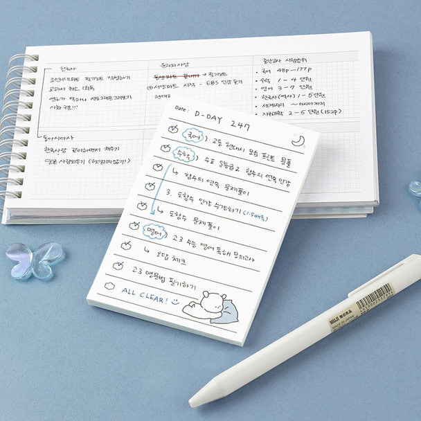 Example of use - Dash And Dot Pogeuni Planning Checklist Memo Notepad