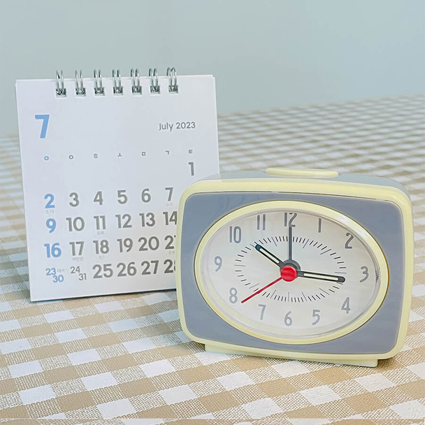 Gray - Brisk Style Retro Analog Desk Clock