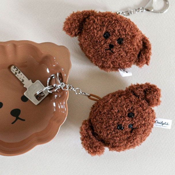 Poodle - Dailylike Animal Face Fluffy Keychain Plush Keyring