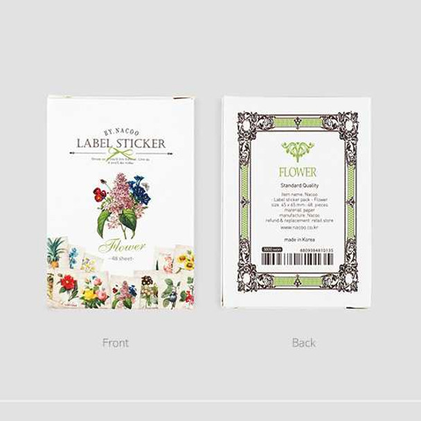 Nacoo Flower romantic vintage label sticker set