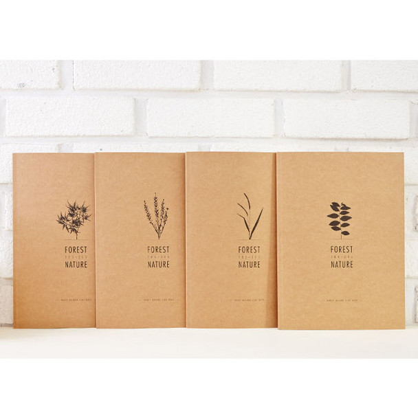 Kraft forest nature lined notebook large