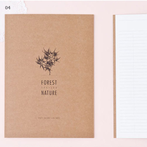 4 - Kraft forest nature lined notebook large