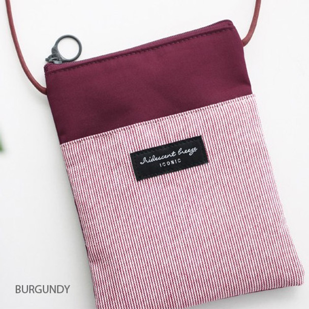 Burgundy - Comely pattern small crossbody bag