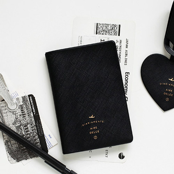 Black - Aire delce RFID blocking passport cover