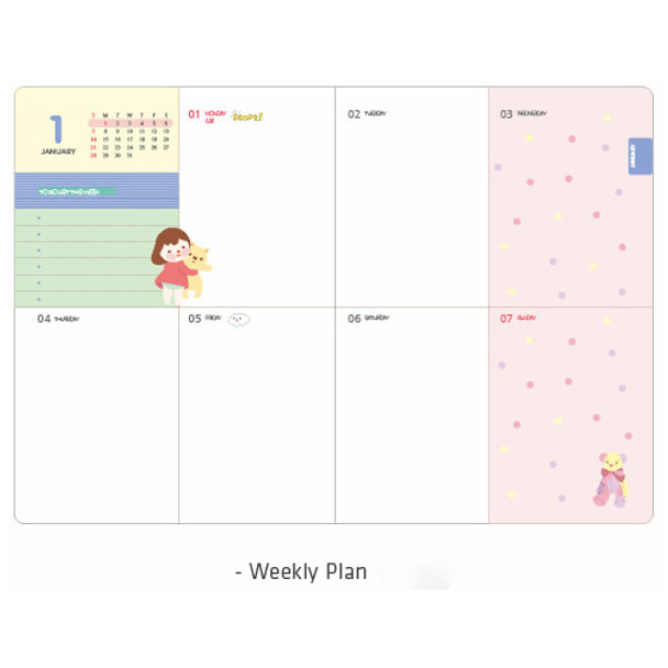 Weekly plan - 2018 Hello coco dated weekly diary scheduler