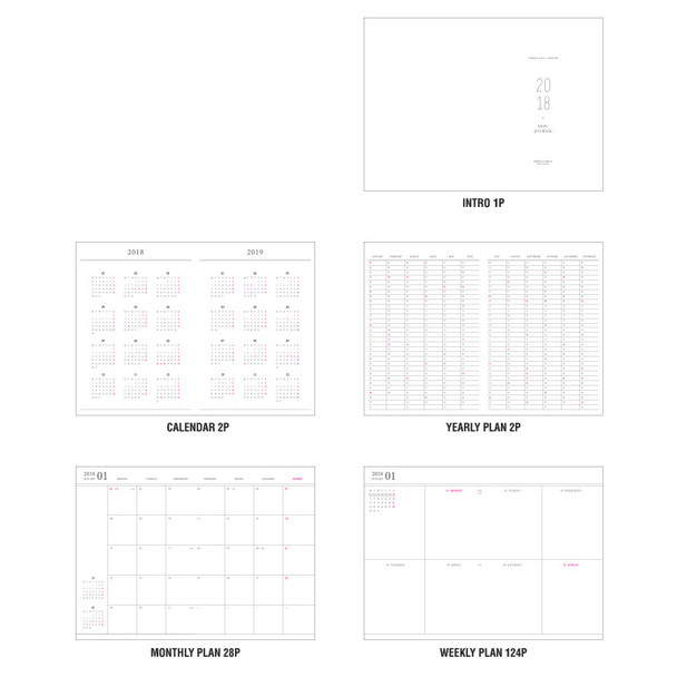 O-check 2018 Mon journal classic dated weekly diary agenda