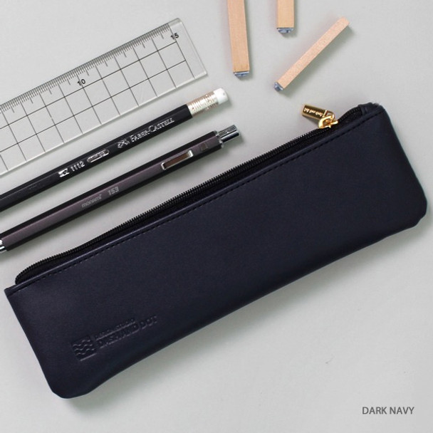 Dark navy - Dash and Dot Slim and modern zipper pencil case