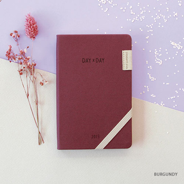 Burgundy - 2019 Day by Day small dated weekly diary