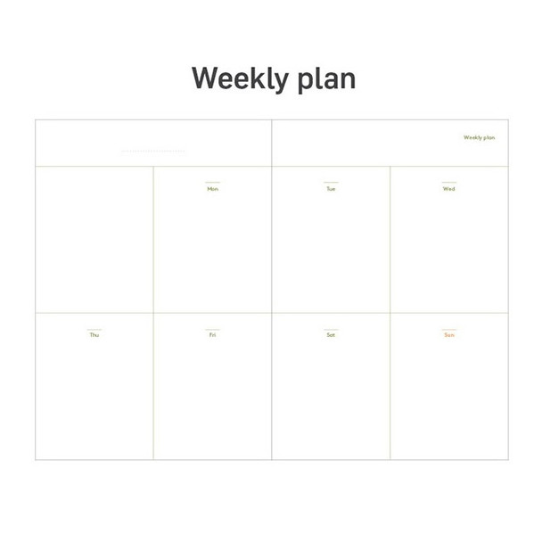 Weekly plan - 12 months dateless weekly diary planner