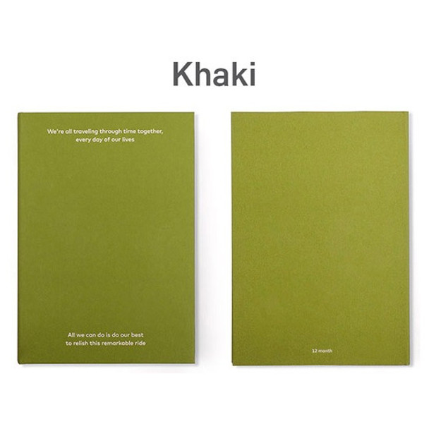 Khaki - 12 months dateless weekly diary planner