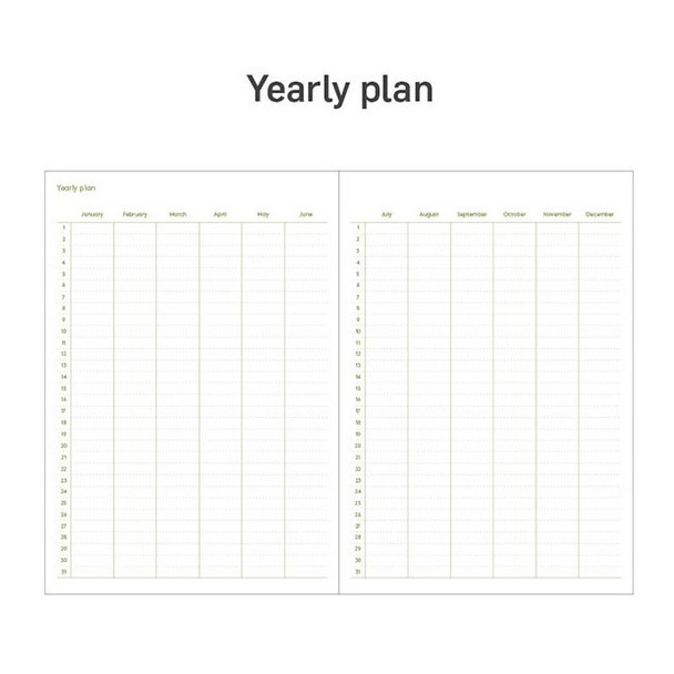 Yearly plan - 12 months dateless weekly diary planner