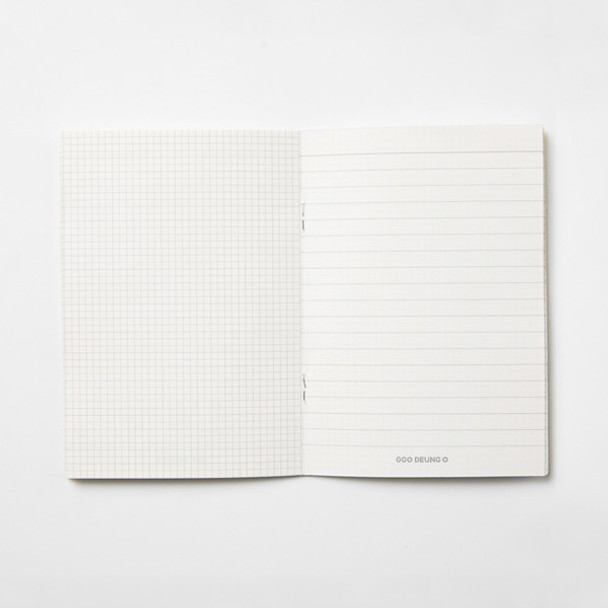 Note pages - DESIGN IVY Ggo deung o flower small grid and lined notebook
