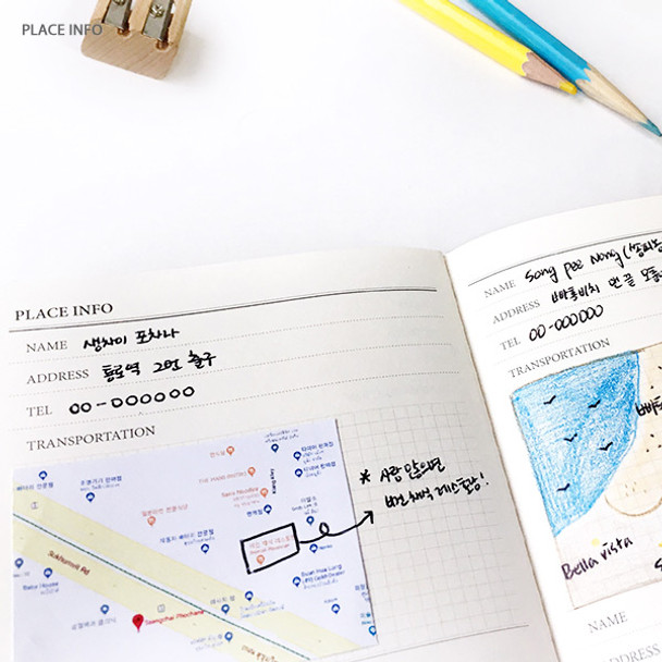 Place info - O-CHECK Travel planner journal notebook