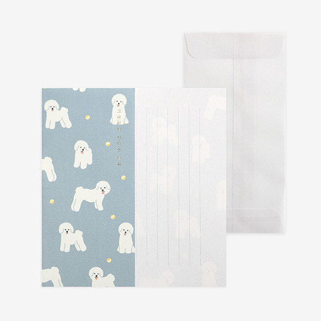 Dailylike Mind pattern letter with envelope set - Bichon Frise Dailylike Mind pattern letter with envelope set - Bichon Frise