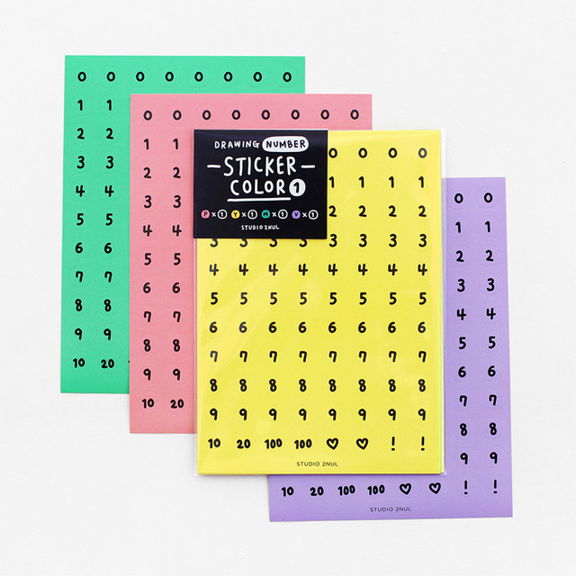 2NUL Drawing number color sticker set 2NUL Drawing number color sticker set